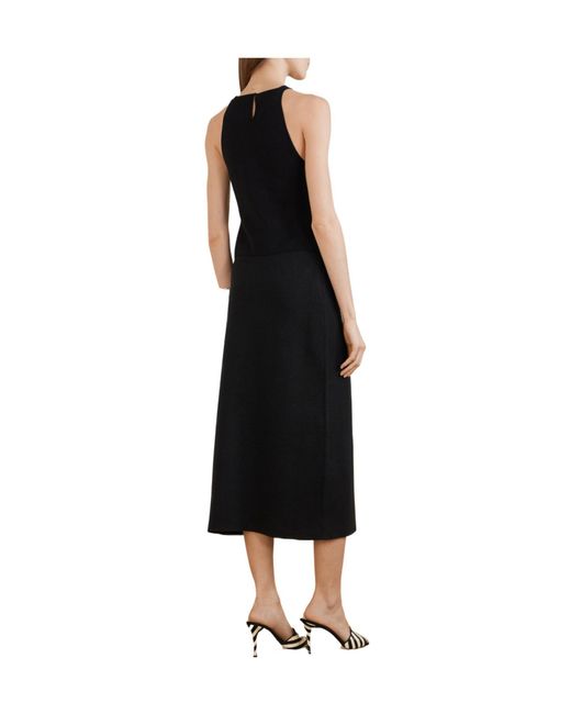Carolina Herrera Black Cropped Ribbed-Knit Jersey Tank