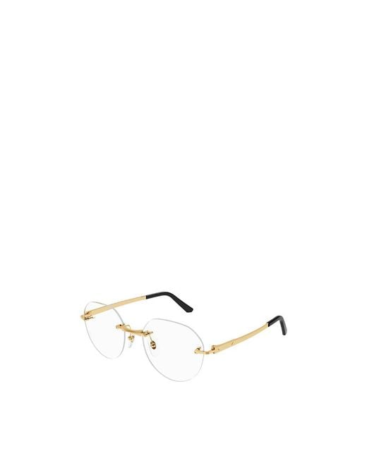 Cartier White Round Frame Glasses for men