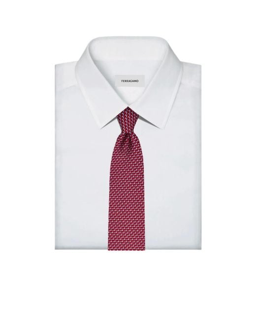 Ferragamo Red Ferragamo Dachshund Print Tie for men
