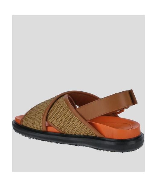 Marni Brown Fussbett Cross-Strap Sandals