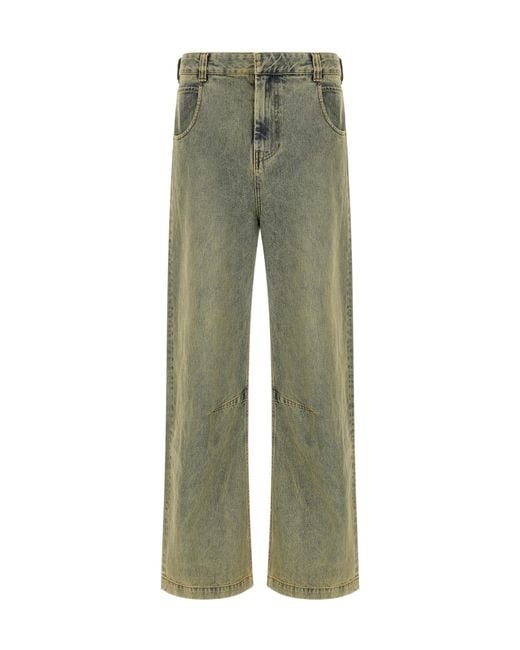 Entire studios Green 'Gem Surface Wave' Jeans for men