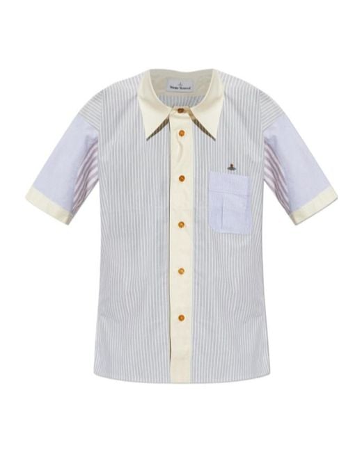 Vivienne Westwood White Asymmetric Collar Shirt for men