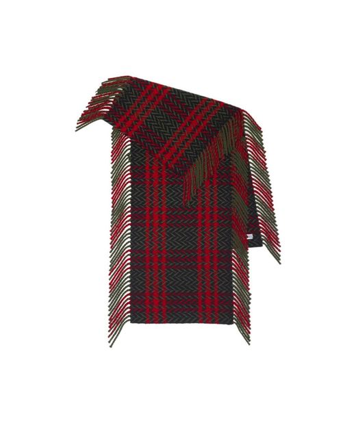 Burberry Red Check-Print Wool Scarf for men