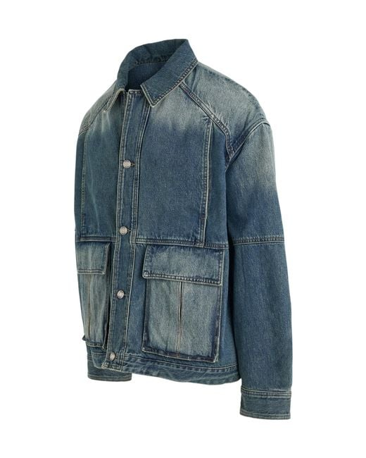 Juun.J Blue Long-Sleeved Denim Jacket for men