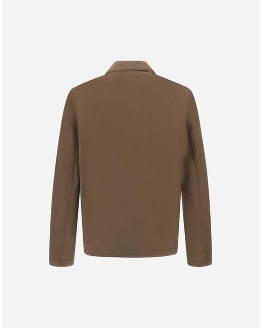 Herno Brown Crinkled Shacket for men