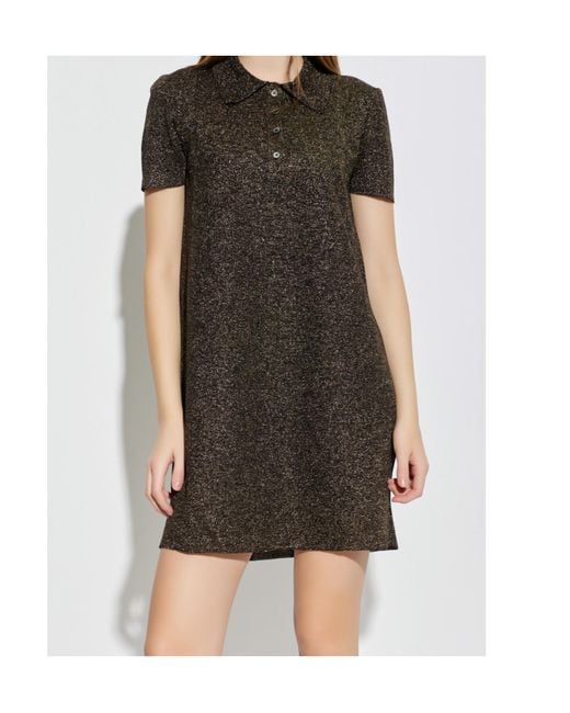 A.P.C. Green Lurex Thread Dress