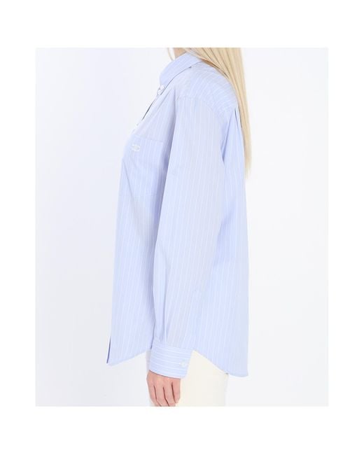 Céline Blue Triomphe Striped Shirt