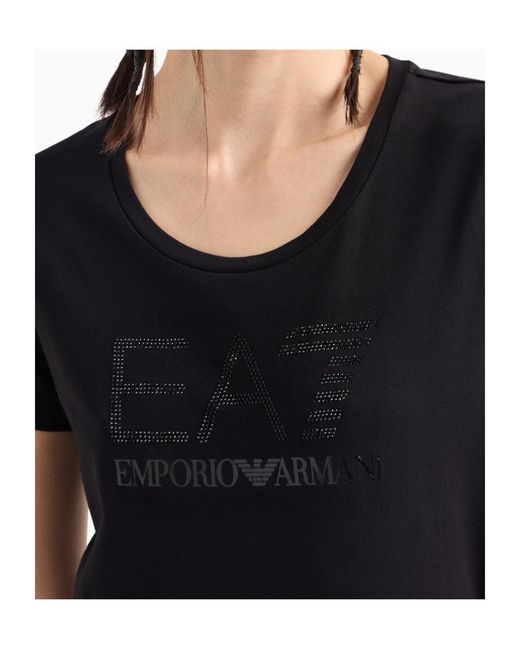 EA7 Black Logo-Detail T-Shirt