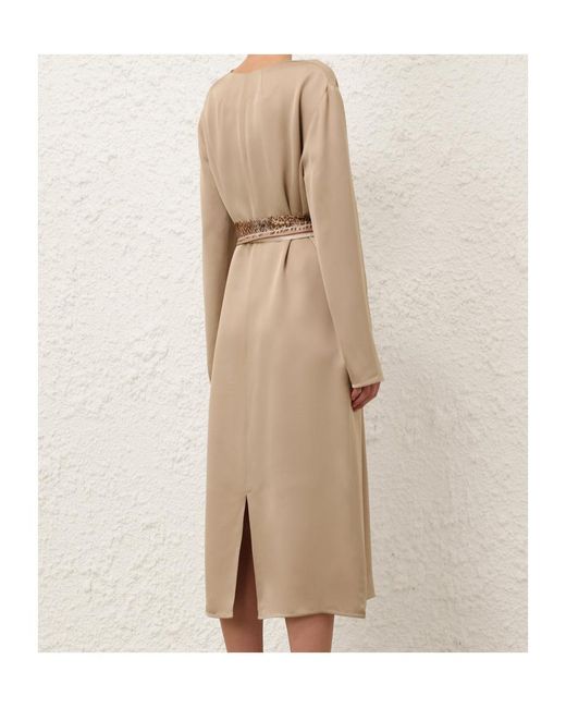 Zimmermann Natural Keyhole Midi Dress