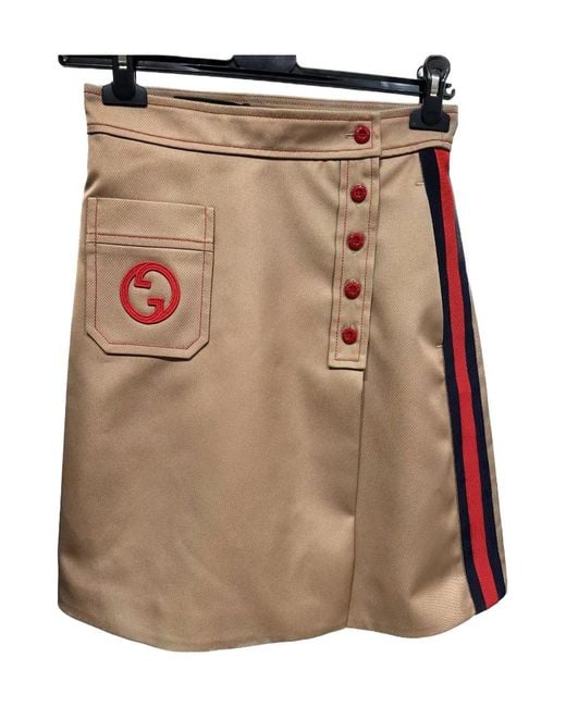 Gucci Natural Button Front Pocket Skirt