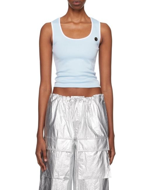 Ambush Gray Heart-Motif Cut-Out Sleeveless Top