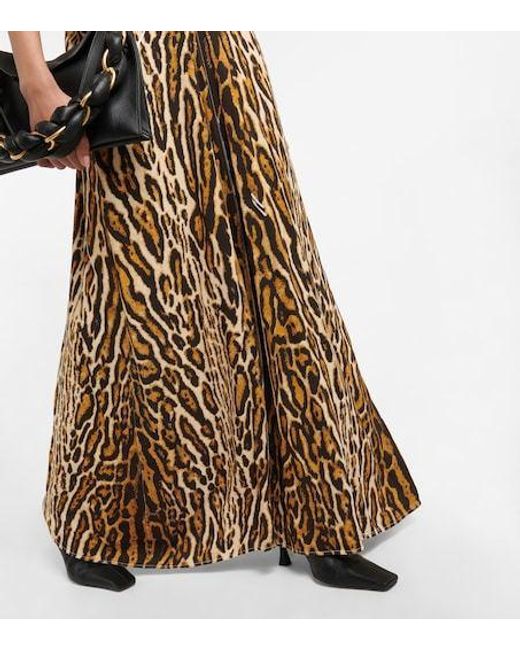 Proenza Schouler Metallic Leopard-Print Crêpe Maxi Dress