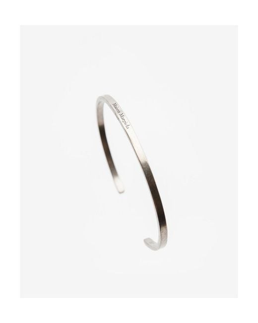 Maison Margiela White Logo Engraved Bracelet for men
