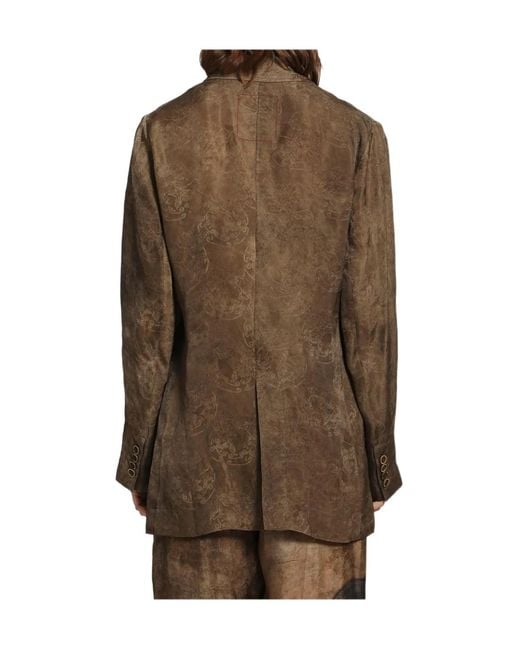 Uma Wang Brown Long-Sleeved Casual Jacket