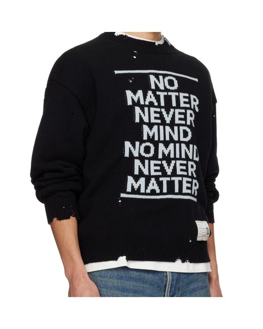 Maison Mihara Yasuhiro Black Crew Neck Knitwear for men