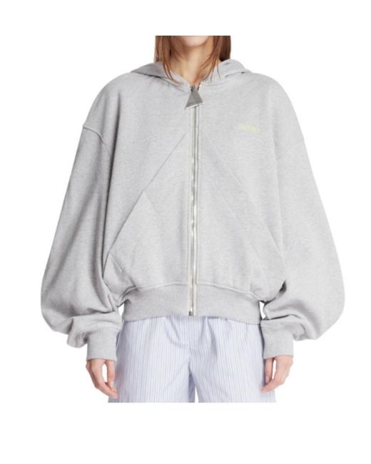 The Attico Gray The Zip-Up Hoodie
