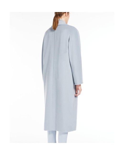 Max Mara Blue Madame Belted Long-Sleeved Coat