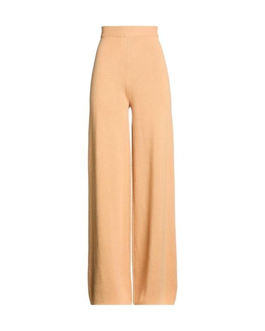 Max Mara Natural Solid-Color Loose Knitted Pants
