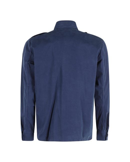 Aspesi Blue Cotton Shirt Jacket for men
