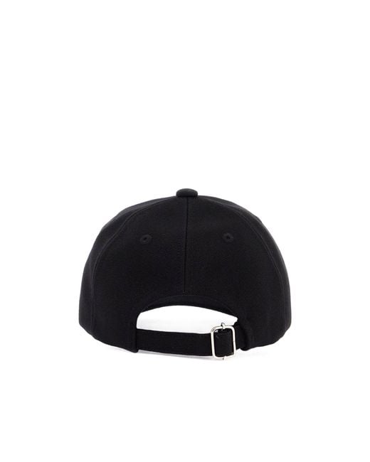 A.P.C. Black Logo Baseball Cap for men