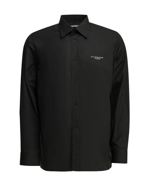 Givenchy Black Logo-Stamp Shirt for men
