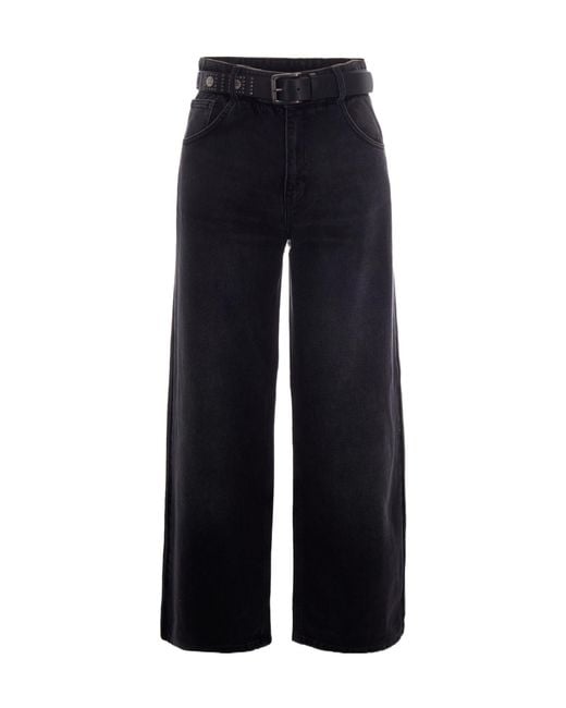 Liu Jo Blue Belted Wide Leg Jeans