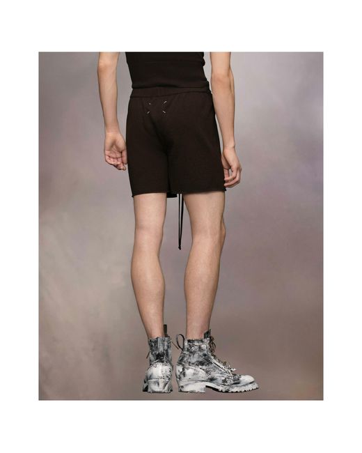 Maison Margiela Black Knitted Shorts for men