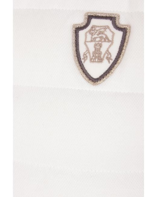 Brunello Cucinelli White Logo Patch High Neck Gilet