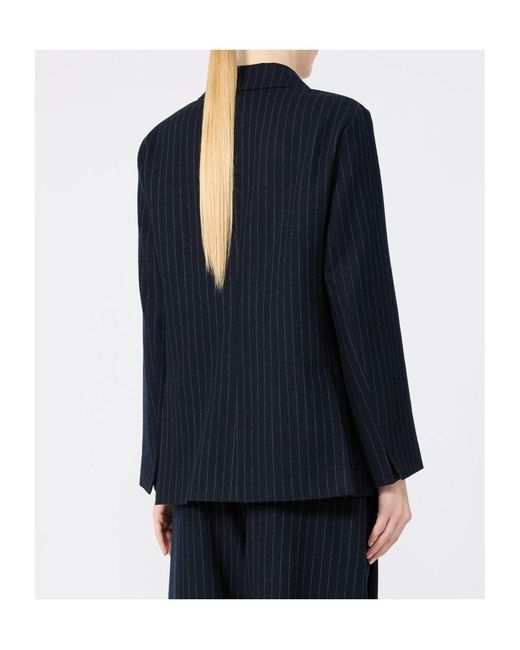 Max Mara Blue Lapel Long-Sleeved Suit Jacket