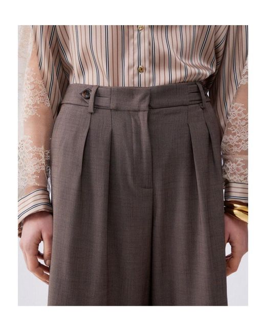 Liu Jo Brown Mélange Fabric Shorts