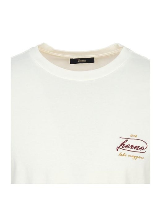Herno White Short-Sleeved T-Shirt for men
