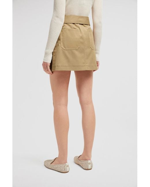 Moncler Natural Gabardine Mini Skirt