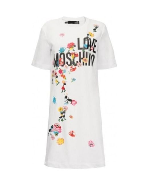 Moschino White Floral Dress