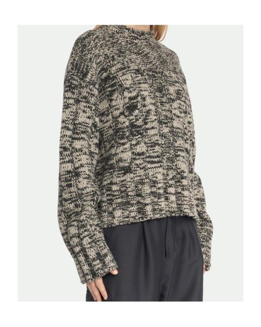 Malo Gray Mélange Cable-Knit Knitted Sweater