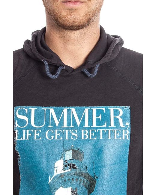 Armani Jeans Blue Logo Hooded Sweater for men