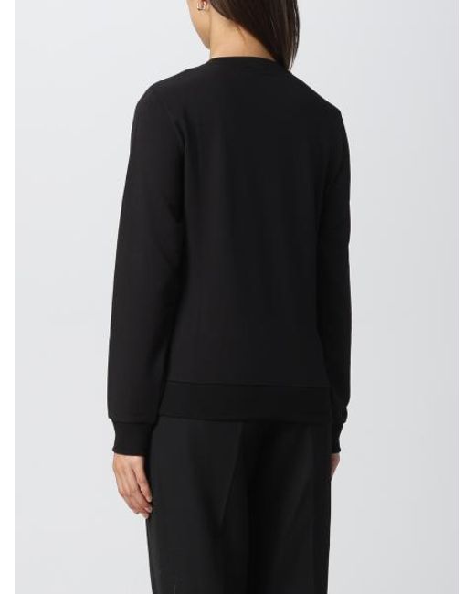 EA7 Black Stud-Detailed Long-Sleeved Crewneck T-Shirt