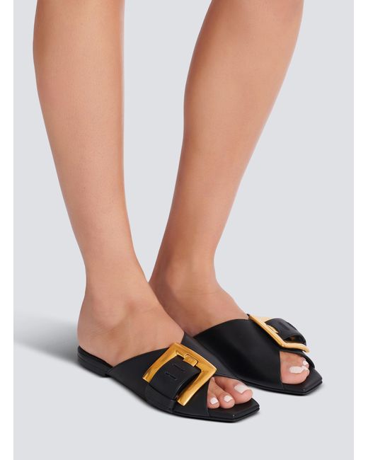 Balmain Brown Anthem Sandals
