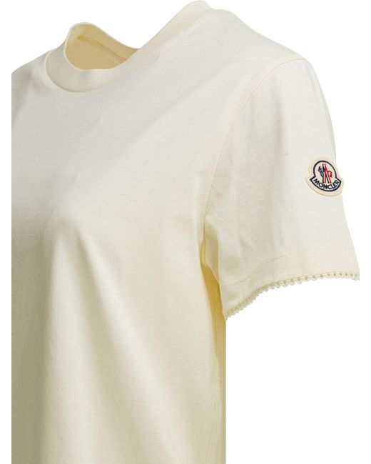 Moncler White Crew Neck Short-Sleeved T-Shirt