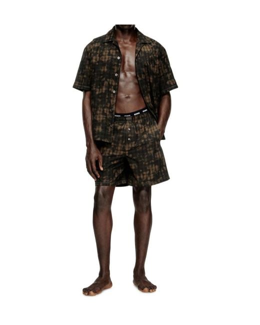 DIESEL Black Horien-Ult Patterned Pyjama Set for men
