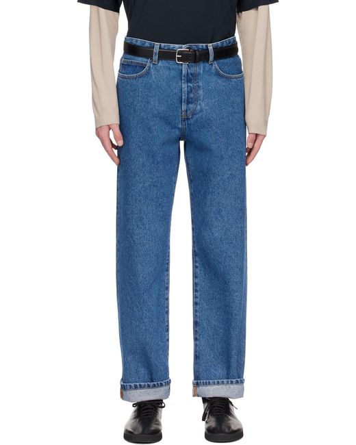 The Row Blue Straight-Leg Jeans for men