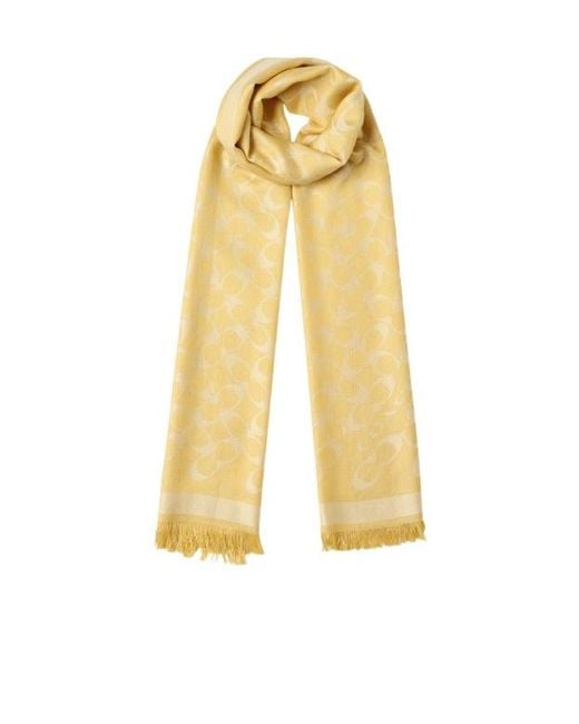 COACH Yellow Tassel Scarf