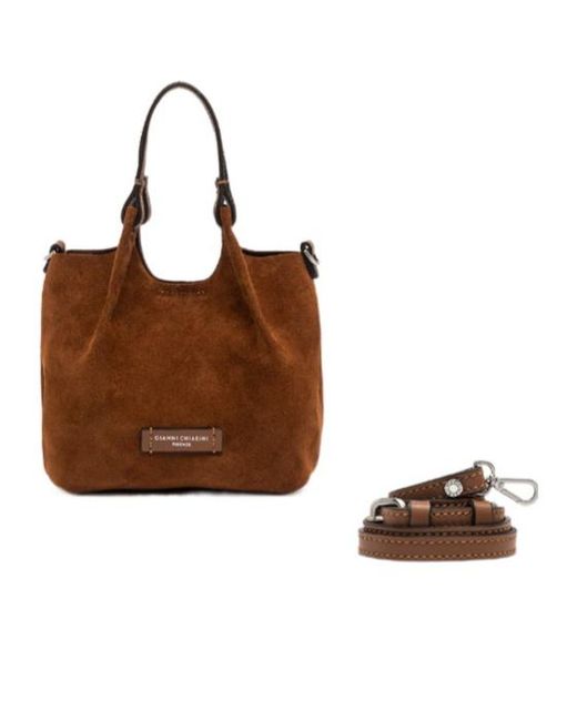 Gianni Chiarini Brown Small Dua Shoulder Bag