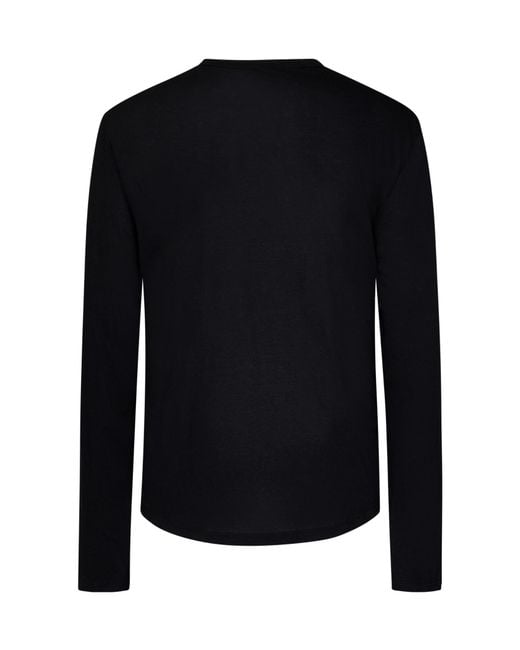 James Perse Black Shirttail Hem Crewneck T-Shirt for men