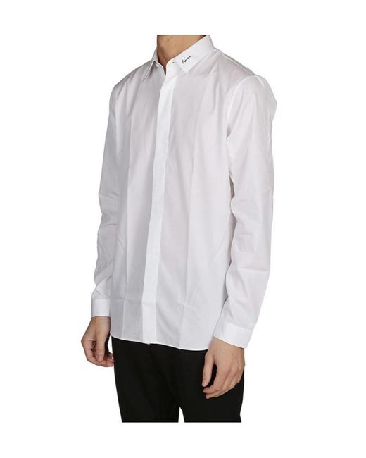 Dior White Homme Slim Fit Long-Sleeved Shirt for men