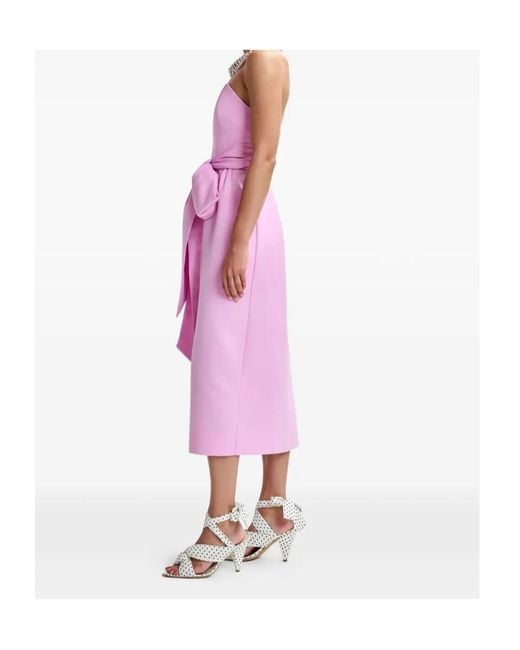 Essentiel Antwerp Pink Strapless Midi Dress With Wrap-Belt
