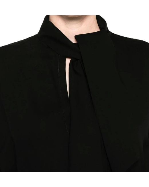 Barena Black Tie-Neck Long Sleeved Dress