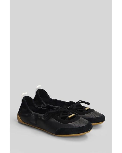 Chloé Black Chloé Kick Lace-Up Ballet Flats