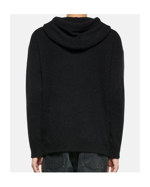 Laneus Blue Hooded Knitted Sweater for men