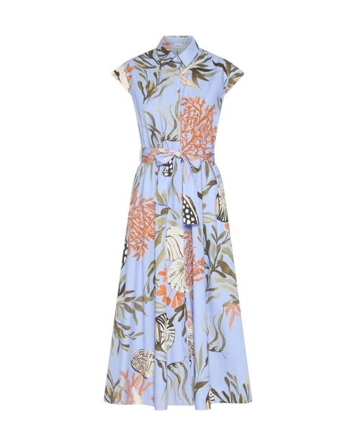 Marella Blue Pleated Dress