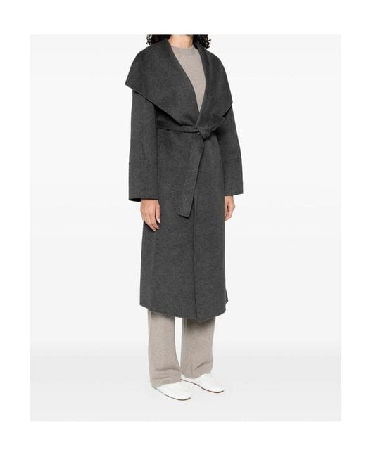 Soft Goat Gray Belted Coat